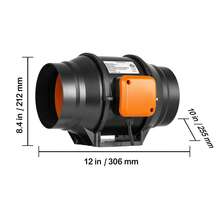 Ventilador de conducto en línea de 6 pulgadas, kit de ventilador de escape HVAC, control de velocidad variable de CA - 6 pulgadas CA - Ver 10