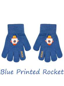 两双儿童秋冬户外运动手套，适合徒步、骑行、滑雪等运动，保暖舒适。可爱印花针织手套，男女童皆宜，防风防寒（适合4-10岁儿童）。 - 彩色 - 查看 8