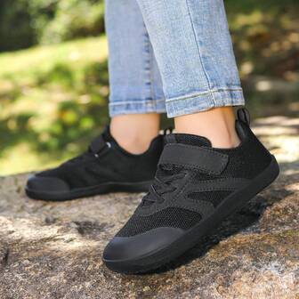 1 Pair Hook And Loop Hiking Shoes For Teenagers, Loose & Comfortable Wide Toe Box Shoes For Wide Feet