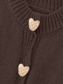 Freeform Autumn/Winter Women Plus Size Cardigan Sweater, Long, Fashion Minimalist Business Casual Commute Elegant Resort Warm High-End Versatile Slimming Victory Day Ladies Cute Top Korean Style - Dark Purple - View 3