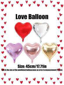 Zestaw 12 balonów w kształcie serca, 18 cali, czerwone, srebrne, różowe złoto, fioletowe balony foliowe, odpowiednie do dekoracji walentynkowych, romantycznych dekoracji, dekoracji na randkę dla par, dekoracji na przyjęcie urodzinowe - Wielokolorowe - Zobacz 2