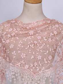 Bộ 1 khăn choàng cổ và khăn trùm đầu ren hoa mới năm 2026, nhẹ và thoáng khí, phù hợp cho đám cưới, tiệc tùng, buổi tối và đi biển. - màu đặc - Xem 23