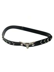 1pc Unisex Retro Western Cowboy Hat With Bull Trim For Everyday Casual Wear, Western Cowboy Parties.