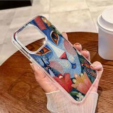 Blue Cat Face A Delicate And A Delicate And Elegant Design Phone Case Made Of TPU Material Shockproof Beautiful Cute Compatible With IPhone 16 15 14 13 1217 Pro Max Gift For Birthday, Mother, Family, Friends, Boyfriend, Girlfriend - Clear - View 3