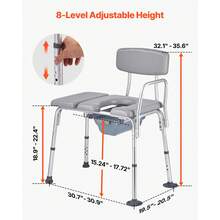 Bedside Commode Chair, 500 Lbs Weight Capacity, 4-In-1 Portable Toilet And Raised Toilet Seat With Padded Seat And Backrest, Detachable 5L Bucket, Adjustable Height Adult Potty Chair For Seniors - Wheelless Backrest Single Aluminum Soft Seat Cushion 500 Lbs - View 3