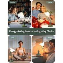 Flower Table LampLED Reading Light Bedside Vintage Flower Night Light 3 Colors Modes Kawaii Bedside Lamps Decor Living Room Bedroom Room Lighting Table Lamps Home Decoration - como en la foto - Ver 7