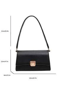 2025 New High-Quality Women Commuter Bag, One Shoulder Crossbody Bag, Casual Baguette Bag, Underarm Bag - Black - View 9