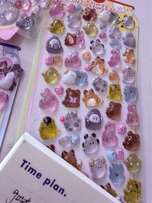 可爱卡通幽灵3D贴纸，环氧树脂水晶贴纸，可用于装饰手机、记事本、杯子等，贴纸艺术 - 彩色 - 查看 3