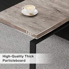 LITTLE TREE 63-Inch Home Office Desk, Writing Computer Table With Sturdy Legs - 灰色+黑色 - 查看 9