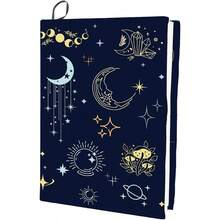 Tarot Stretchable Book Cover Divination Elements Moon Moth Washable Reusable Large Nylon Book Protector Elastic Notebook Wraps Suitable Most Hardcover Books - 塔羅牌彈性書套 - 查看 1