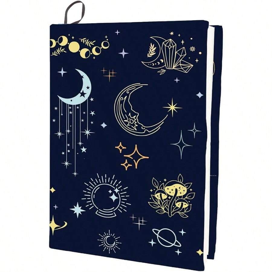 Tarot Stretchable Book Cover Divination Elements Moon Moth Washable Reusable Large Nylon Book Protector Elastic Notebook Wraps Suitable Most Hardcover Books - Tarot Elastic Book Cover - View 1