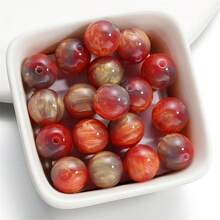 Double Color Cloud Resin Round Beads, Scattered Beads, Chinese Gilded Beads, High-End DIY Bracelet Bead Material Wholesale