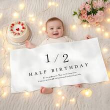 1 Set 1/2 Birthday Party Decoration Background Cloth, Baby Growth Photo Prop