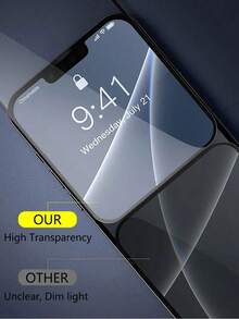 1pc Anti-Spy Tempered Glass Compatible With Iphone 15 14 13 12 11 Pro Max Mini Full Cover Privacy Screen Protector Compatible With Iphone X XR XS MAX - Black - View 6