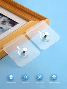 5/10 Stücke Spurlose Haken, Klebehaken für die Wand, ohne Nagel Wandmontage, für Bilderrahmen & Gemälde, Hochzeitsfotos, Wandmontage, Nagel-freie, nicht markierende Fotorahmen, Aufkleber Hängeregal Wanddekoration Haken, selbstklebende Schraubenpatch Aufkleber Malerei Haken - Verschiedenfarbig - Übersicht 9