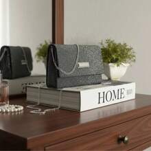 Set Of 2 Small Square Party Bags With Glitter - Handbag With Glitter - Promotion - Immediate Shipping - Black - View 6