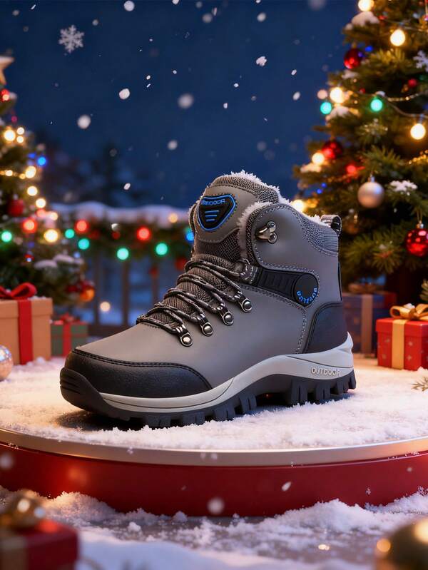 Men'S Snow Boots Outdoor Wear-Resistant Anti Slip Shoes Hiking Boots Men'S High-Quality Fashionable Casual Comfortable Warm Hiking Snow Boots