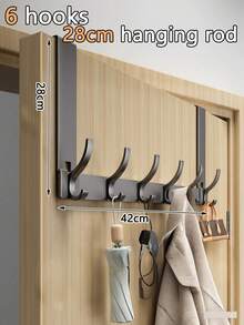 New No-Drill Door Hook, Over-The-Door Hanging Rack, Extended Length Door Mounted Clothes Hanger, Essential For Hanging Clothes. Ideal For Bedroom Storage. - Multicolor - View 16