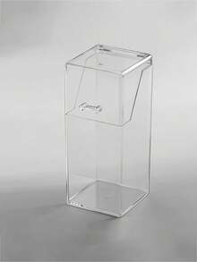 1pc Dust Cover Makeup Brush Holder, Acrylic Makeup Brush, Lipstick, Eyebrow Pencil Storage Box, Multi-Functional Cosmetic Organizer And Cup, Desktop Makeup Brush, Lipstick, Eyebrow Pencil Storage Bucket, Vanity Organizer Box, Creative Makeup Brush Storage Bucket, Lipstick, Eyebrow Pencil, Stationery And Pen, Ideal Desktop Decor Cosmetic Bathroom Vanity Dust-Proof Storage Box, Gift For Women, Christmas Gift, New Year Gift - Transparent - View 9