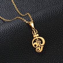 1件泰米尔语“唵”字印度教符号吊坠项链，女士女孩不锈钢印度宗教饰品 - 彩色 - 查看 6