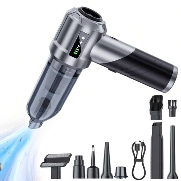 SUITU Car Vacuum Cleaner - Portable Handheld Wireless Vacuum Cleaner, High-Power Household Vacuum, 4-In-1 Blower, Handheld Brushless Motor Vacuum, Suitable For Cars, Homes, Offices, Camping, Keyboard And Laptop Dust Cleaning. Equipped With 3*2000mAh Lithium-Ion Batteries. A Must-Have For Cars / Car Accessories / Gift