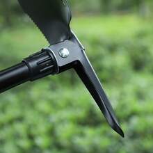 17in Pala Plegable Con Pico Pala Jardinería, Recuperación, Camping, Acampar, Playa, Cavar Tierra, Arena, Barro Y Nieve - Negro - Ver 8