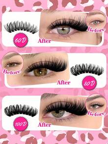 Large-Capacity Lash Clusters Kit, 540 Pcs Eyelashes Clusters Extensions Kit 10-18mm Individual Lashes D Curl Fluffy Wispy False Eyelashes DIY (30D+40D+50D+60D+80D+100D Kit 10-18mm) - Black - View 6