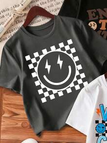 3pcs Young Boy Letter Print Short Sleeve T-Shirt Set - Multicolor - View 3
