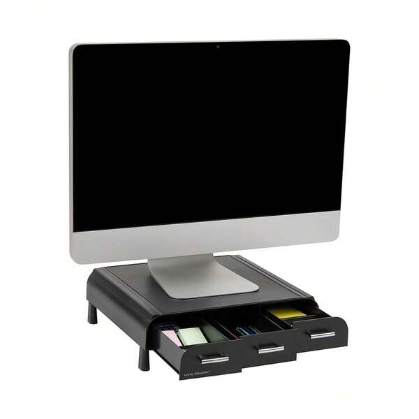 ' Perch' Pc Laptop IMac Monitor Stand And Desk Organizer, Black