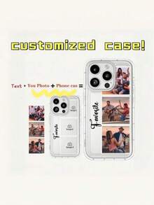 Customized TPU Transparent Shockproof Phone Case, Silicone Phone Cover Compatible With Apple/Galaxy/Realme/Honor/Redmi/OPPO, Personalized With Text And Images For Father's Day, Labor Day, Valentine's Day, Birthday, Couples, Pets, Flowers, Butterflies