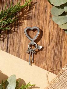 带心形星形钥匙扣的金属唇膏盒 - 不锈钢材质，唇膏收纳盒 / 钥匙圈 / 袖珍镜，适合女性 / 学生、学校 / 工作 / 社交活动、感恩节 / 秋季、友谊礼物 / 惊喜礼物，别致实用（金属钥匙扣 / 唇膏盒 / 化妆盒 / 送给她的礼物 / 学生配饰 / 时尚配饰） - 彩色 - 查看 13