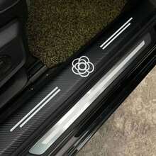 4 miếng dán bảo vệ ngưỡng cửa xe Camellia mới, miếng dán chống trầy xước bàn đạp chân bên trong, đa năng - màu đen - Xem 3