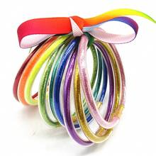 Bộ 9 vòng tay Phật giáo nhồi bông bằng silicon sáng bóng hình nơ - 9 miếng mỗi bộ - Xem 16