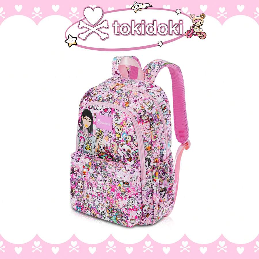 Tokidoki Unicorno Backpack School Bag Large Capacity Portable Travel Backpack Casual Daypack Cartoon Travel Bag - 粉色 - 查看 1