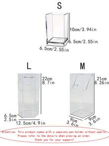 1pc Dust Cover Makeup Brush Holder, Acrylic Makeup Brush, Lipstick, Eyebrow Pencil Storage Box, Multi-Functional Cosmetic Organizer And Cup, Desktop Makeup Brush, Lipstick, Eyebrow Pencil Storage Bucket, Vanity Organizer Box, Creative Makeup Brush Storage Bucket, Lipstick, Eyebrow Pencil, Stationery And Pen, Ideal Desktop Decor Cosmetic Bathroom Vanity Dust-Proof Storage Box, Gift For Women, Christmas Gift, New Year Gift - Transparent - View 4