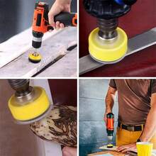 3Set (102pcs/Set)  25mm Mini Sanding Discs Hook Loop Backing Pad 1/8 Polishing Kit - Burgundy - View 8