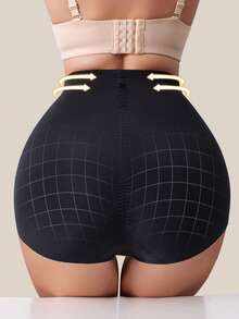 1件装收腹塑形内裤高腰塑形内裤束腰带塑身衣女士塑身裤女士内衣无痕女士内裤提臀 - 杏色 - 查看 2