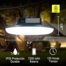 Linterna de camping,Linterna LED portátil para acampar com 3Modos Iluminación,7200mAh 900 lúmenes,Luces de Camping de USB Recargable,Adecuada para Acampar al Aire  Uso Doméstico Diario - 1 - Ver 5