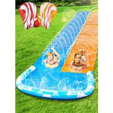 JOYIN 22.5ft Water Slides And 2 Bodyboards Lawn Water Slide Summer Slip Waterslides Water Toy With Build In Sprinkler For Backyard Outdoor Water Fun For - 如圖 - 查看 1