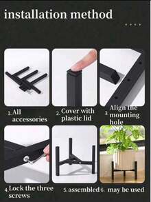 1 pieza Soporte ajustable y multifuncional para macetas de jardín, a prueba de agua y humedad, color negro