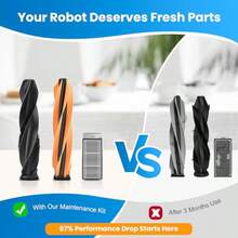 TFKI Replacement Parts For  X50/ L50 Ultra Robot Vacuum - 26-Piece Accessory Kit With 2 Main Brushes 6 Side Brushes 6 Dust Bags 4 HEPA Filters 6 Mop Pads Cleaning Tool And Screwdriver - như hình ảnh - Xem 3