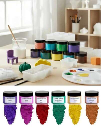 50ml/1.69oz Gypsum Pigment, 12 Colors Available - Water-Based Coloring Agent For Gypsum, Epoxy Crafts And Jewelry Making. Powdered Dye Suitable For Resin Crafting, DIY Jewelry Making, Handmade Candle Coloring, Cement, Paint Dyeing And More, Multi-Purpose Pigment Powder, Ideal For Beginners