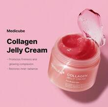 Crème visage gelée au collagène Medicube 110 ml, crème au collagène qui apporte luminosité et élasticité, vitamine B3 niacinamide, soin coréen, nouveauté K-Beauty - Rose bonbon - Voir 3