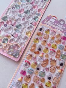 可爱卡通幽灵3D贴纸，环氧树脂水晶贴纸，可用于装饰手机、记事本、杯子等，贴纸艺术 - 彩色 - 查看 5