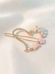 4pcs Girls Floral Petal Hair Clips Flower Hair Pins Decorative Hair Accessories, Mixed Color ZM0Y - 彩色 - 查看 7