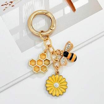 Bee & Honeycomb Keychain | Thanksgiving Gift Idea | Teacher's Day Gift | Thoughtful Gift For Elders | Friendship Memento #Fashion Accessory #Thanksgiving Gift #Teacher's Day Gift #Gift For Elders #Memento