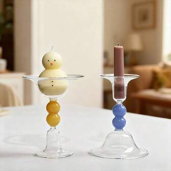 1个欧式两用玻璃烛台，家居装饰，婚礼用品，浪漫烛光晚餐道具