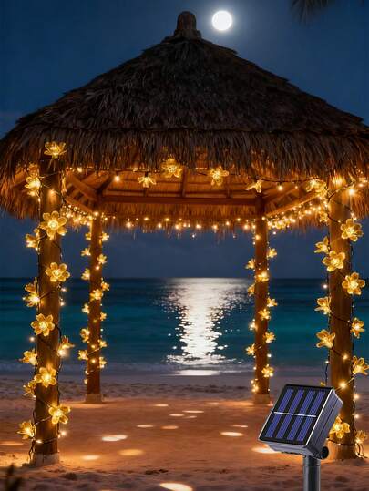 Luzes de cordão de flores de cerejeira movidas a energia solar, luzes decorativas LED multicoloridas para jardim, quintal, celebrações de feriados, à prova d'água e duráveis, com design de flores coloridas para seu jardim, varanda, reunião familiar, festa de feriado ou decoração diária do quintal.