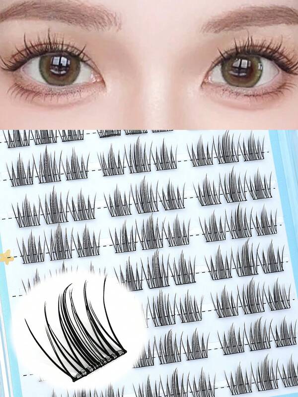 90 قطعة رموش صناعية منفصلة بدون غراء، رموش عالية السعة 10 صف، سلسلة وحش VBS - شراشيب كبيرة، مكياج عاري خفيف الوزن، تطبيق فوري، بدون غراء وبدون مزيل، شرائط جيلي دافئة، قابلة لإعادة الاستخدام، ثابتة على العين، سهلة للمبتدئين، مناسبة للتنقل اليومي والمواعيد