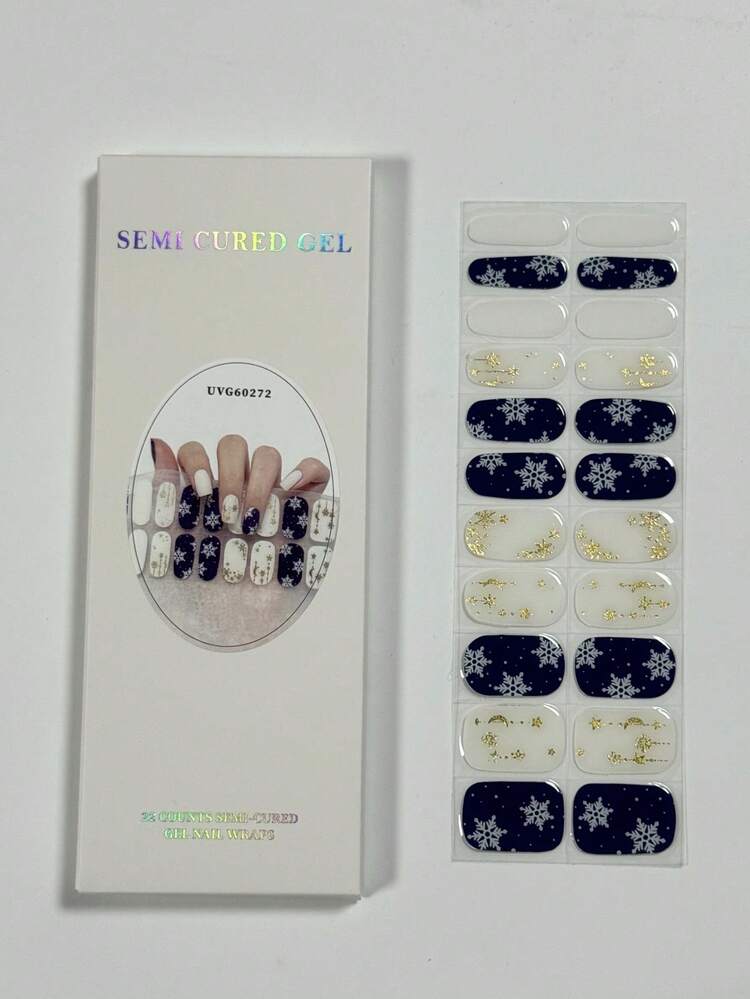 Winter Semi Cured UV Gel Nail Wraps Salon Quality Nail - Multicolor - View 6